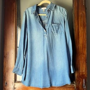 Super soft denim pullover top